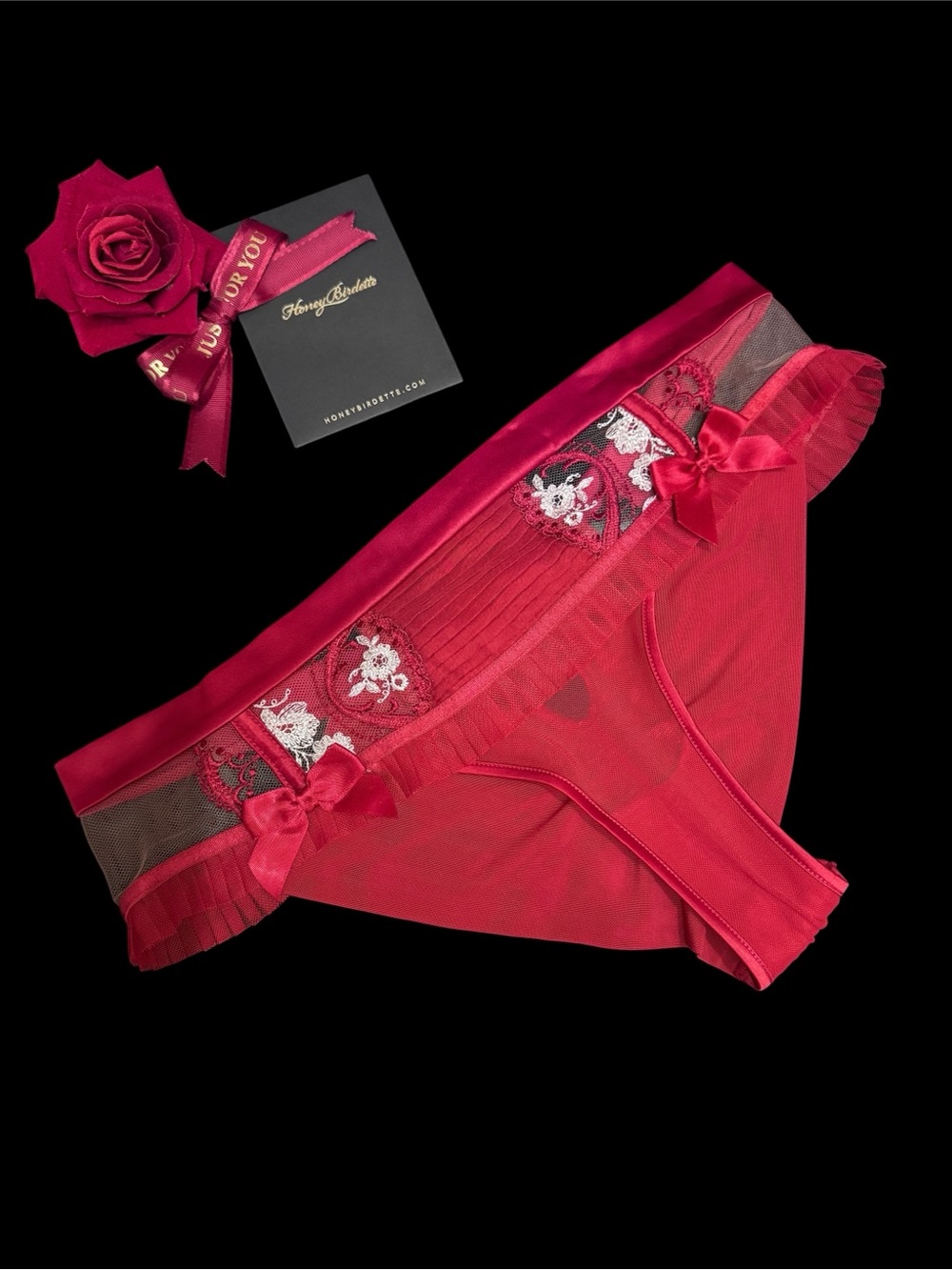 Honey Birdette Mimi Red Brief XS